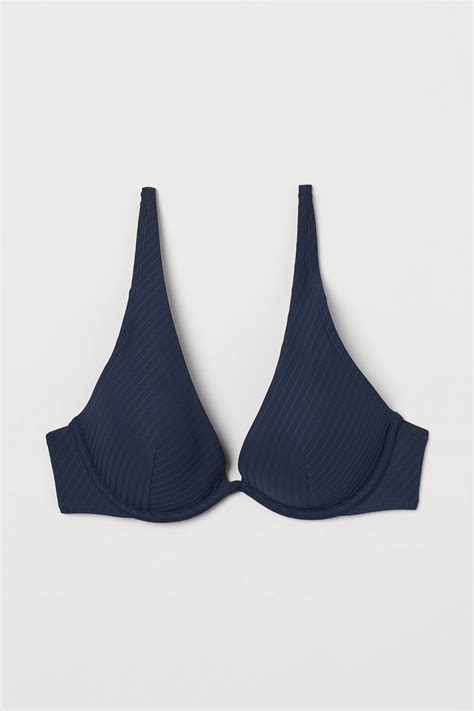 Padded Bikini Top Navy Blue Ladies Handm Us