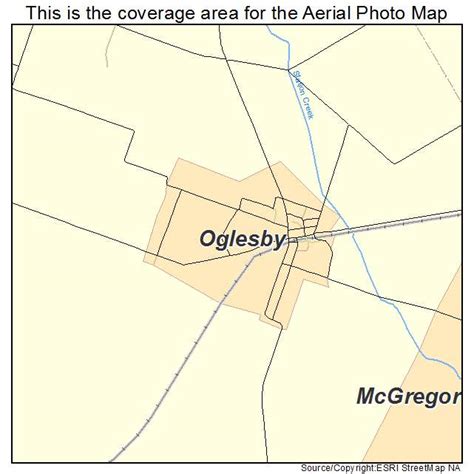 Aerial Photography Map of Oglesby, TX Texas