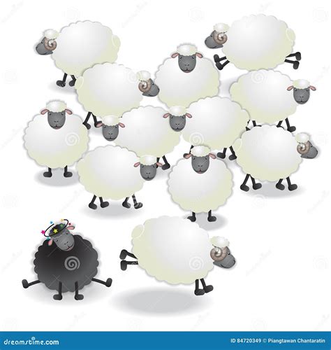 Een Zwart Schaap Vector Illustratie Illustration Of Alleen 84720349