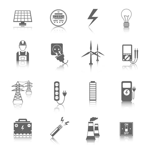 Set Of Electricity Icons 453551 Vector Art At Vecteezy