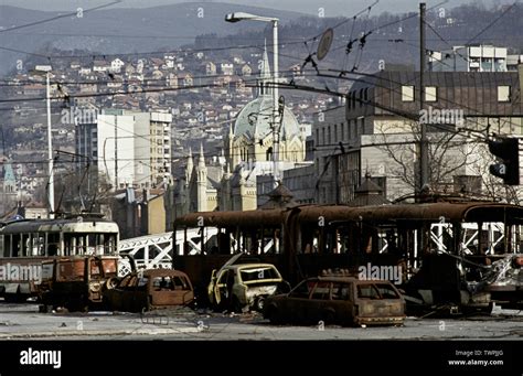 15th March 1993 During The Siege Of Sarajevo The Scene Of Destruction