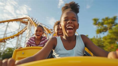 Premium Photo | Joyful Kids on Roller Coaster Ride