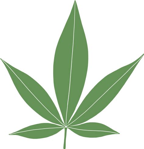 Simplicity Cannabis Leaf Freehand Drawing Flat Design Png