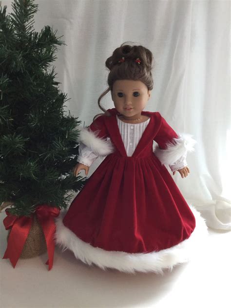 Red American Girl Doll White Christmas Gown By Stitchintimeus On Etsy