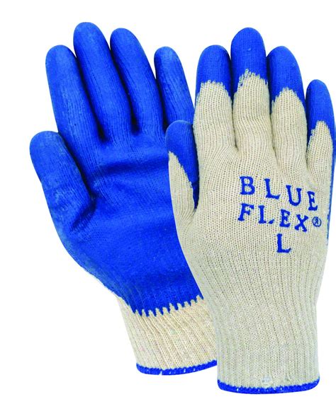 Red Steer Blueflex A Blue White Large Cotton Polyester Work Gloves