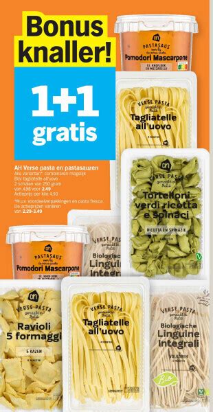 Ah Verse Pasta En Pastasauzen Promotie Bij Albert Heijn