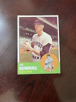 Topps Baseball Detroit Tigers Phillies Jim Bunning Card Nm T