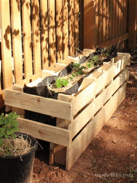 How To Turn A Pallet Into A Planter Box Top Shelf DIY