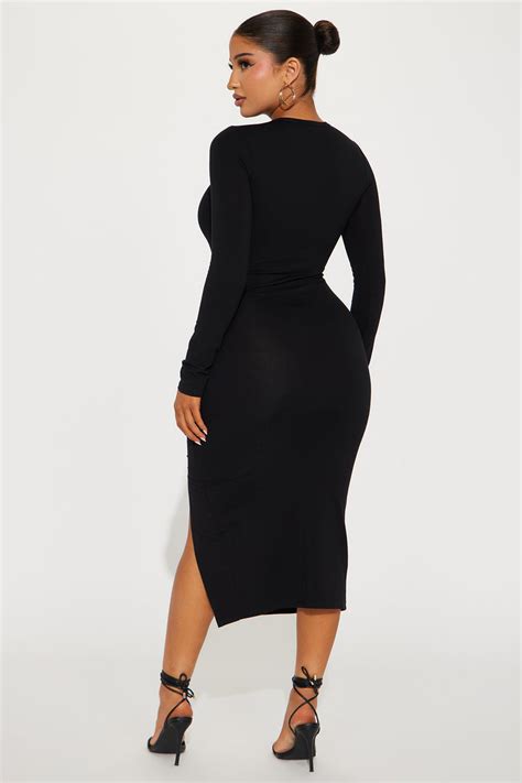 Stacey Cotton Midi Dress Black Fashion Nova Dresses Fashion Nova