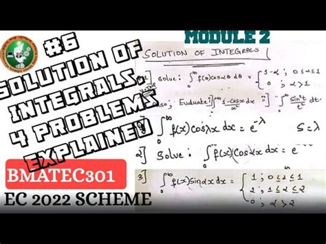 Solution Of Integrals Imp Problems Explained Module Rd Sem Ece