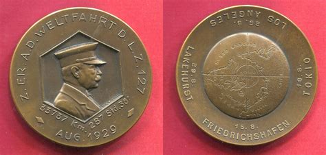 Deutschland Weimarer Republik Germany Bronzemedaille LZ 127 Weltfahrt