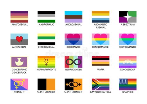 Conjunto De Banderas De La Comunidad Lgbtqia Ilustraciones Del Mes Del