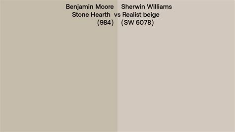 Benjamin Moore Stone Hearth 984 Vs Sherwin Williams Realist Beige Sw