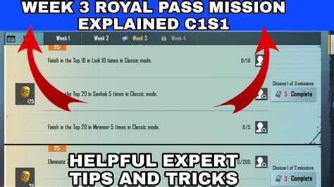 C S Week Royale Pass Mission Explained Bgmi Week All Rp Missions