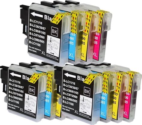 Huismerk XL Brother Inkt Cartridge Lc1100 Lc980 Multi Pack Van 4 Stuks