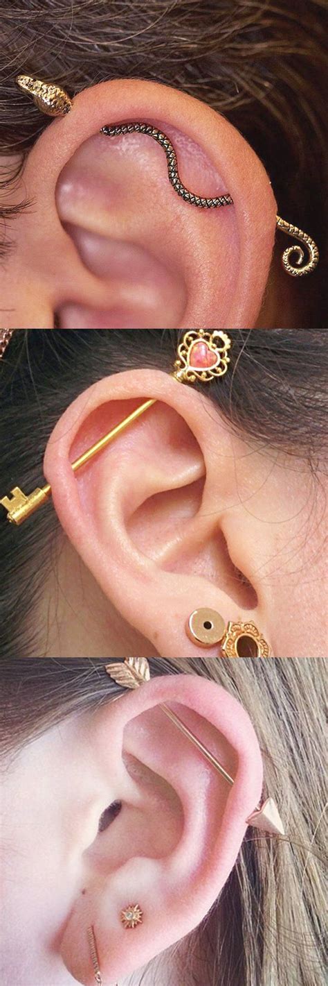 Delicate Ear Piercing Ideas At MyBodiart Industrial 14G Barbell