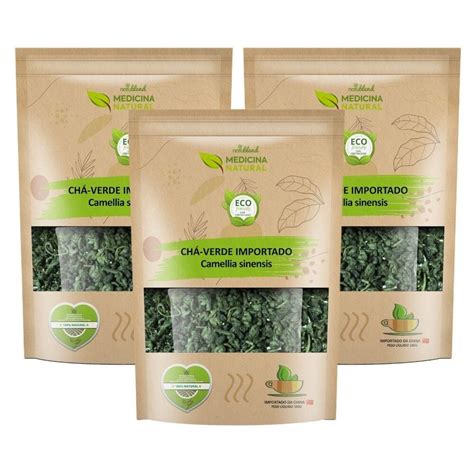 Comprar Kit Chá Verde Premium Importado Folha Camellia Sinensis 300g