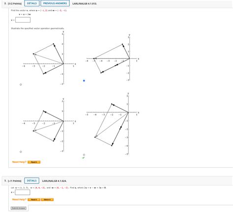 Solved Points Details Previous Answers Larlinalg Chegg