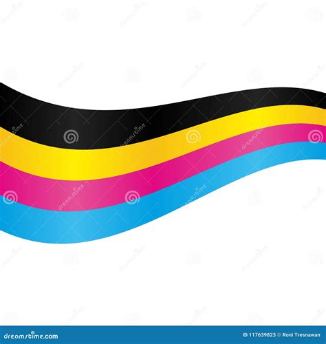 Cmyk Stripe Line Swoosh Element Background Design Stock Vector