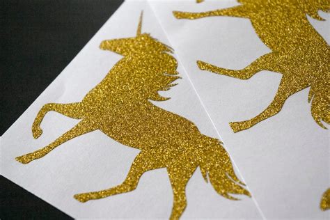 15 Gold Glitter Unicorn Stickers Kids Birthday Party - Etsy