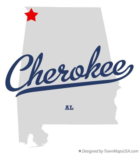 Map of Cherokee, AL, Alabama