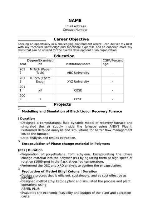 Resume Templates For Freshers In 2023 Free Sample Example And Format