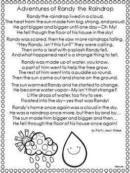 Water Cycle Poem Freebie {Kidsrcute} by Creative Lesson Cafe | TpT