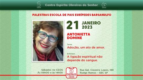 Programa O Palestras Depais Ceos Centro Esp Rita Obreiros Do Senhor