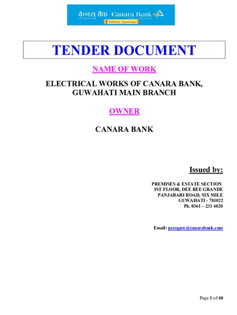 Fillable Online Final Tender Covering Letter ELECTRICAL GUWAHATI MAIN