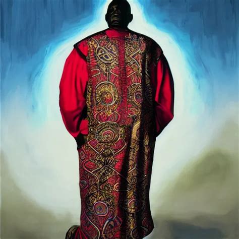 A Painting Of A Xxl Wise Elder From Kenya In A Suit By Stable