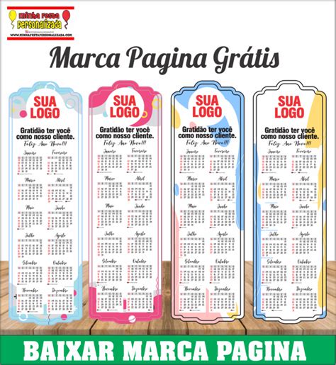 Marca Pagina Calend Rio Pronto Para Imprimir