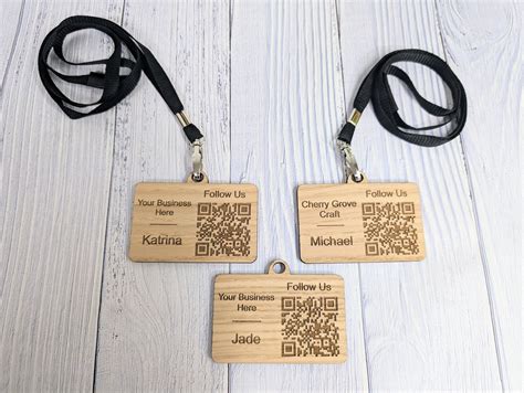 Eco-Friendly QR Code Name Badges with Custom Print - Event & Staff IDs – CherryGroveCraft