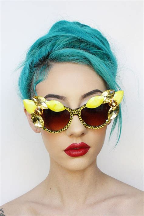 Tumblr Glasses Fashion Funky Glasses Crystal Sunglasses