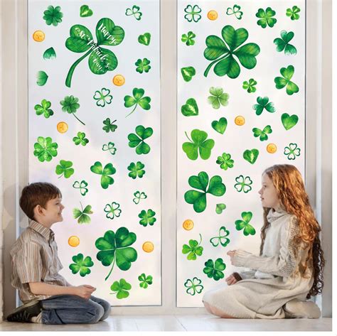 Amazon Partywind St Patrick S Day Window Clings Shamrock Window