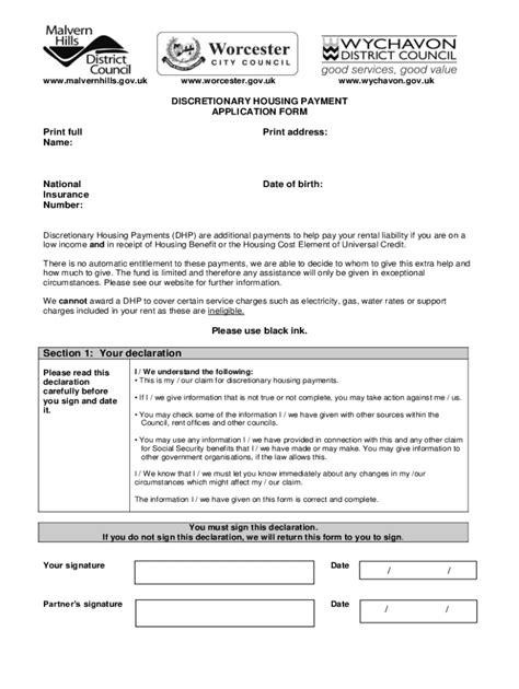 City Discretionary Housing Payment Fill Out Sign Online Dochub