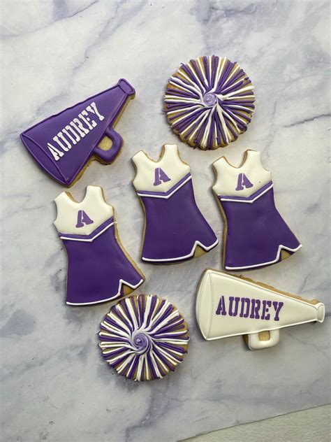 Dozen Personalized Cheerleading Theme Sugar Cookies Cheer Etsy