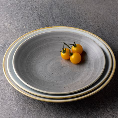 Churchill Stonecast Deep Coupe Plate Peppercorn Grey Cm