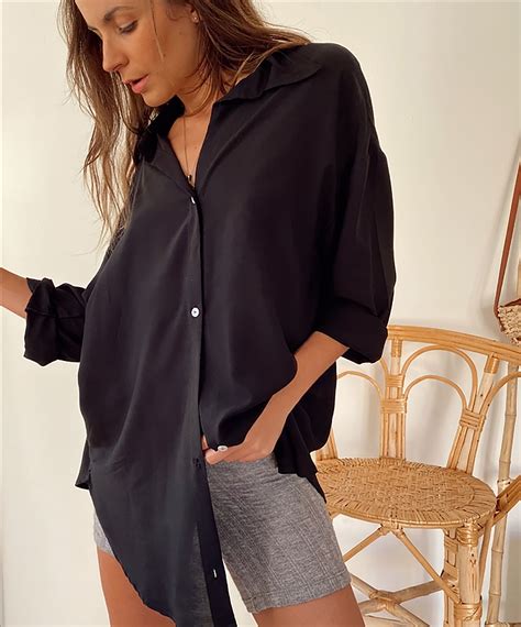 Oversized Linen Cotton Shirt Womens Casual Cotton Linen Etsy