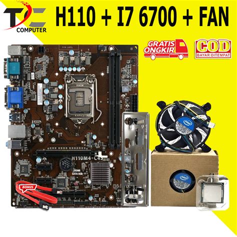 Jual Paket Mobo Motherboard H110 Plus Processor I7 6700 Fan LGA 1151