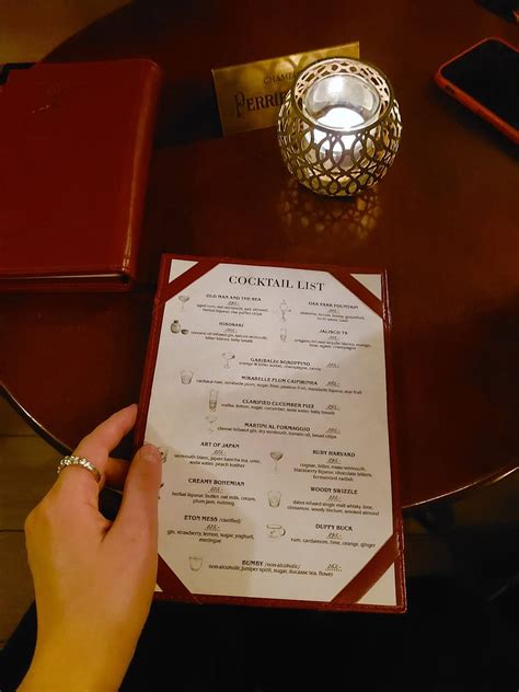 Menu at Hemingway Bar, Prague