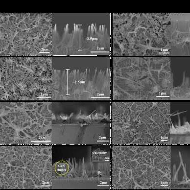 Cross Sectional And Plan View Sem Image Of Gan Etching For Different