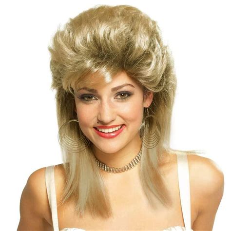 Swiking Blonde Mullet Wigs For Women 80s Costume Wig Curly Soft Heat Resistant