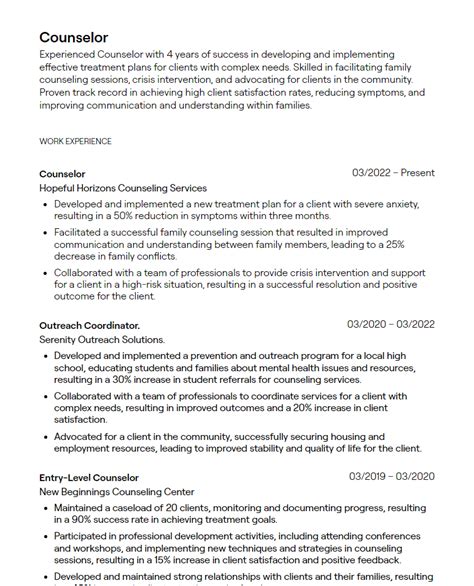 2 Counselor Resume Examples With Guidance