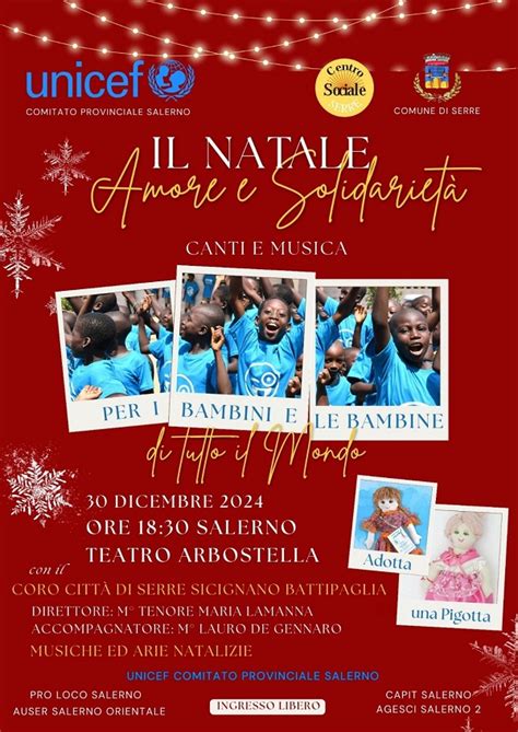 Unicef Salerno Stasera Canti E Musica Per Solidariet Al Teatro Arbostella