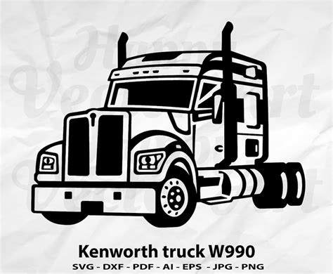 Kenworth W990 Truck Svg Kenworth Svg Semi Trailer Svg Etsy