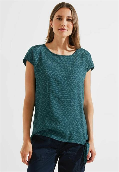 Cecil Mit Knotendetail Blouse Grün Donkergroen Gemêleerd Zalando Nl