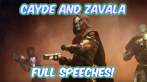 Destiny 2 Cayde And Zavalas Full Speeches Youtube