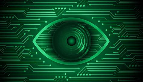 Modern Cybersecurity Technology Background With Eye Vector Art