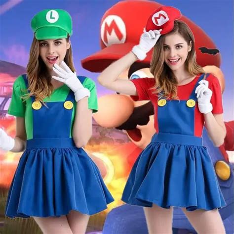 Disfraz De Super Mario Para Mujer Disfraz De Luigi Disfraz De Plomero