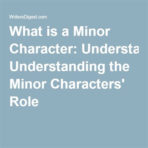 What Is A Minor Character Understanding The Minor Characters Role